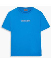 Missoni - Embroidered Cotton-jersey T-shirt - Lyst