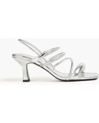Sandro - Cracked-leather Slingback Sandals - Lyst