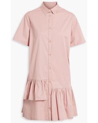 Paul Smith - Gathered Cotton-blend Twill Mini Shirt Dress - Lyst