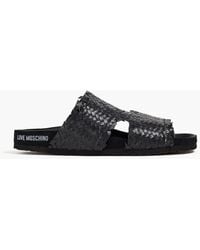 Love Moschino - Woven Leather Slides - Lyst
