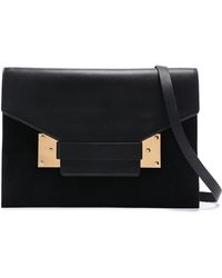 Sophie Hulme Milner Suede And Matte-leather Shoulder Bag Black