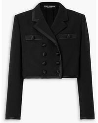 Dolce & Gabbana - Satin-trimmed Wool-blend Blazer - Lyst