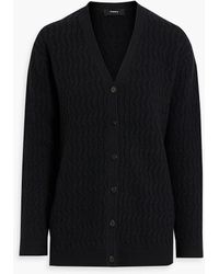 Theory - Cable-knit Wool And Cashmere-blend Cardigan - Lyst