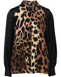 Just Cavalli Leopard-print Satin Shirt - Black