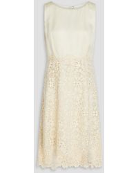 Dolce & Gabbana - Kleid aus satin mit einsätzen aus guipure-spitze - Lyst