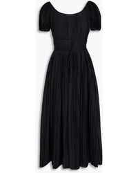 Tory Burch - Midikleid aus voile aus einer baumwoll-seidenmischung mit falten und streifen - Lyst