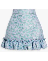 The Vampire's Wife - The Frilly Nearly Nuthin' Ruffled Metallic Floral-jacquard Mini Skirt - Lyst