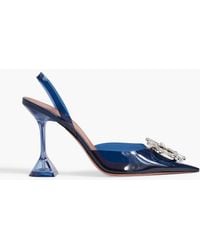 AMINA MUADDI - Begum Crystal-Embellished Pvc Slingback Pumps - Lyst