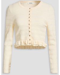 Sandro - Cropped Ribbed-Knit Cardigan - Lyst
