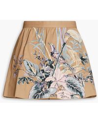 RED Valentino - Embroidered Cotton-twill Shorts - Lyst