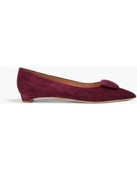 Rupert Sanderson - Bedfa Embellished Suede Point-toe Flats - Lyst