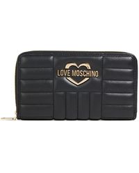 Love Moschino Quilted Faux Leather Wallet - Black
