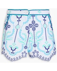 Charo Ruiz - Mason Embroidered Cotton-Blend Shorts - Lyst