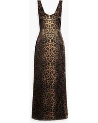 Galvan London - Slip dress aus seide in maxilänge mit leopardenprint - Lyst