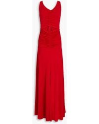 Zac Posen - Ruched Cutout Jersey Gown - Lyst