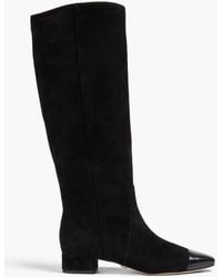 Veronica Beard - Cecile Suede And Leather Knee Boots - Lyst