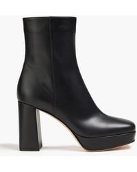 Gianvito Rossi - Daisen Leather Platform Ankle Boots - Lyst