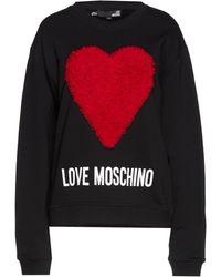 Love Moschino Printed French Cotton-terry Sweatshirt - Red