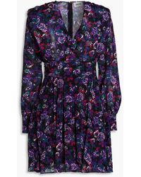 Claudie Pierlot - Reflex Wrap-effect Floral-print Silk Crepe De Chine Mini Dress - Lyst
