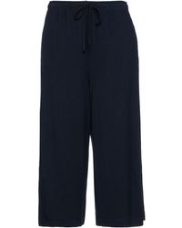 CLU Cropped French Cotton-terry Wide-leg Trousers - Blue