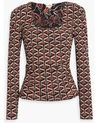Diane von Furstenberg - Ali Reversible Printed Stretch-Mesh Top - Lyst