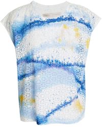 Raquel Allegra - Alice Printed Broderie Anglaise Cotton Top - Lyst