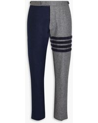 Thom Browne - Zweifarbige hose aus wollfilz mit streifen - Lyst