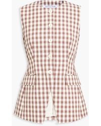 Veronica Beard - Lois Gingham Cotton-Blend Seersucker Vest - Lyst