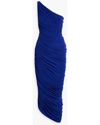 Norma Kamali - Diana One-Shoulder Ruched Stretch-Jersey Maxi Dress - Lyst