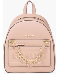 Love Moschino Embellished Faux Leather Backpack - Pink