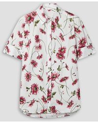 Adam Lippes - Hemd aus baumwollpopeline mit floralem print - Lyst