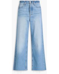Rag & Bone - Maya hoch sitzende jeans mit weitem bein in ausgewaschener optik - Lyst