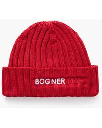 Bogner - Bosco Embroide Ribbed Wool-blend Beanie - Lyst