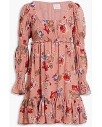 Cinq À Sept - Simone Tiered Floral-print Chiffon Mini Dress - Lyst