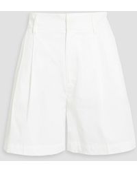 RED Valentino - Pleated Cotton-blend Poplin Shorts - Lyst