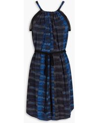 See By Chloé - Gathered Printed Silk Crepe De Chine Dress - Lyst
