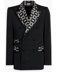 Dolce & Gabbana - Double-breasted Printed Moire Blazer - Lyst