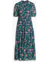 Diane von Furstenberg - Blossom Gathered Floral-print Chiffon Midi Dress - Lyst