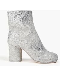 Maison Margiela - Tabi Split-toe Glittered Woven Ankle Boots - Lyst