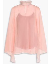 Max Mara - Iero Ruffled Silk-crepon Blouse - Lyst