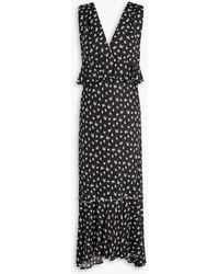 Claudie Pierlot - Ruffled Floral-print Satin-twill Maxi Dress - Lyst
