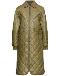 Muubaa Quilted Leather Coat - Green