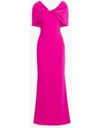 Badgley Mischka - Draped Crepe Gown - Lyst