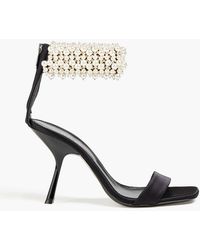 Sergio Rossi - Embellished Satin Sandals - Lyst