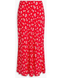 RIXO London - Floral-Print Silk Crepe De Chine Midi Skirt - Lyst