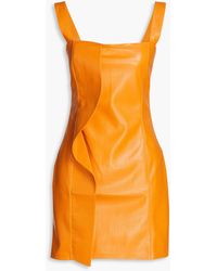 Nanushka - Inara Ruffled Vegan Leather Mini Dress - Lyst