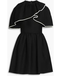 Valentino Garavani - Cape-effect Wool And Silk-blend Crepe Mini Dress - Lyst