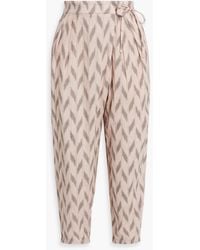Joie - Wilmont Cropped Printed Cotton Tapered Pants - Lyst