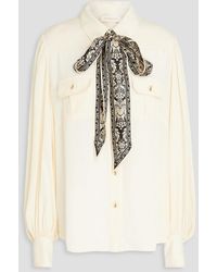 Zimmermann - Pussy-bow Crepe De Chine Shirt - Lyst