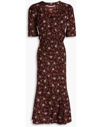 Veronica Beard - Mika Floral-print Silk-blend Midi Dress - Lyst